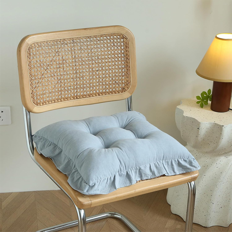 Tufted Cotton Chair Cushions Set of 2